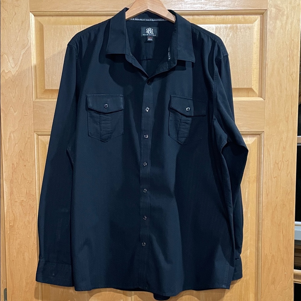 Rock & Republic Black Collared Shirt